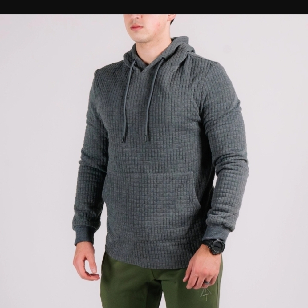 Men's Charcoal Gray Textured Hoodie Arrowhead Tactical Apparel Standoff Hoodie L